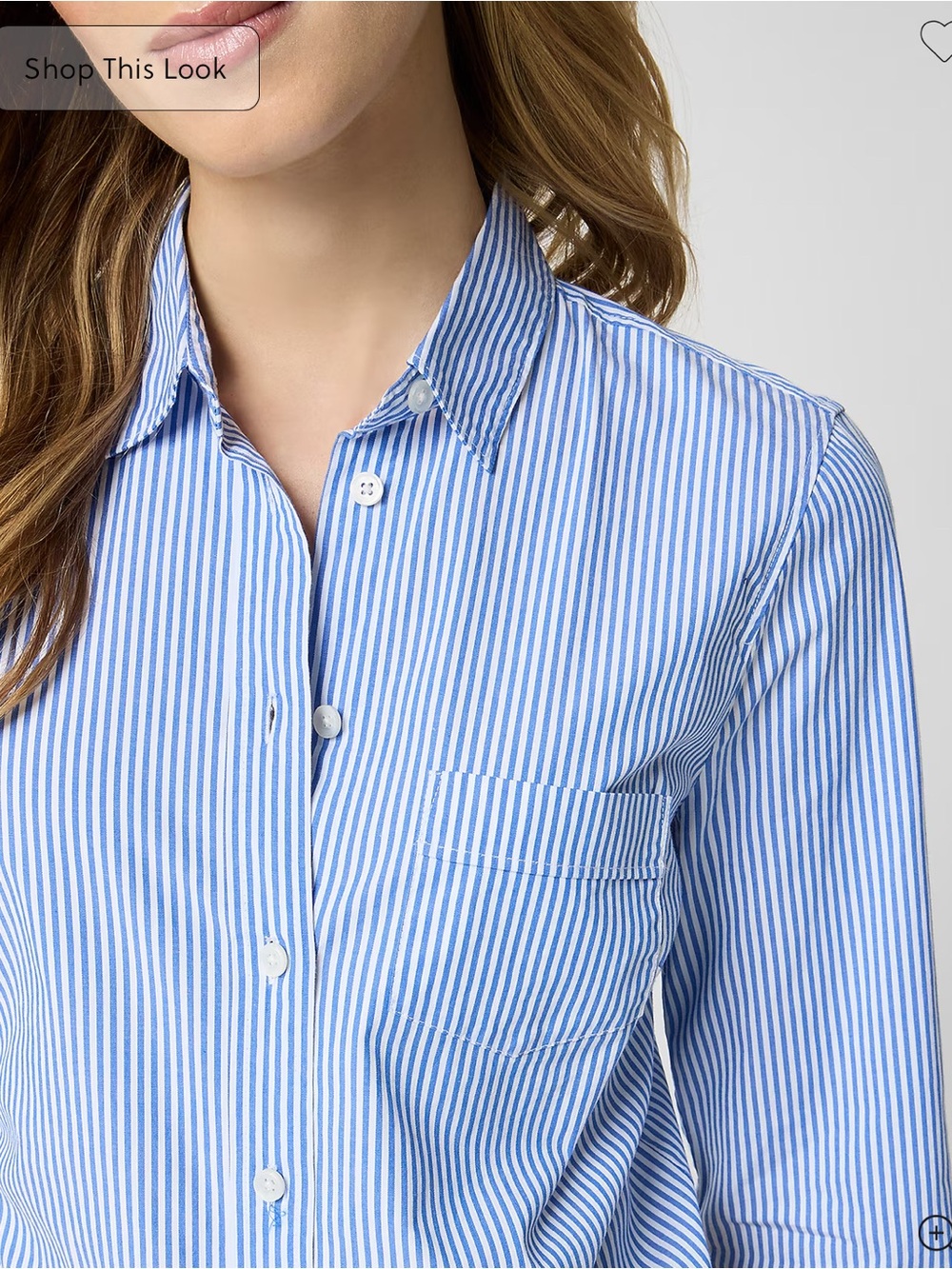 J. Crew Factory Blue and White Stripe Button-Down Shirt - Picture 4 of 4